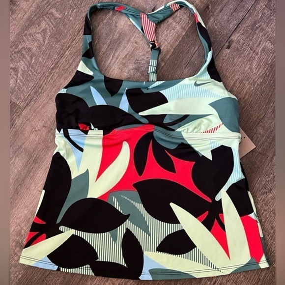 Nike Other - NIKE Colorful Leaf Print Tankini Top Swim New with Tags